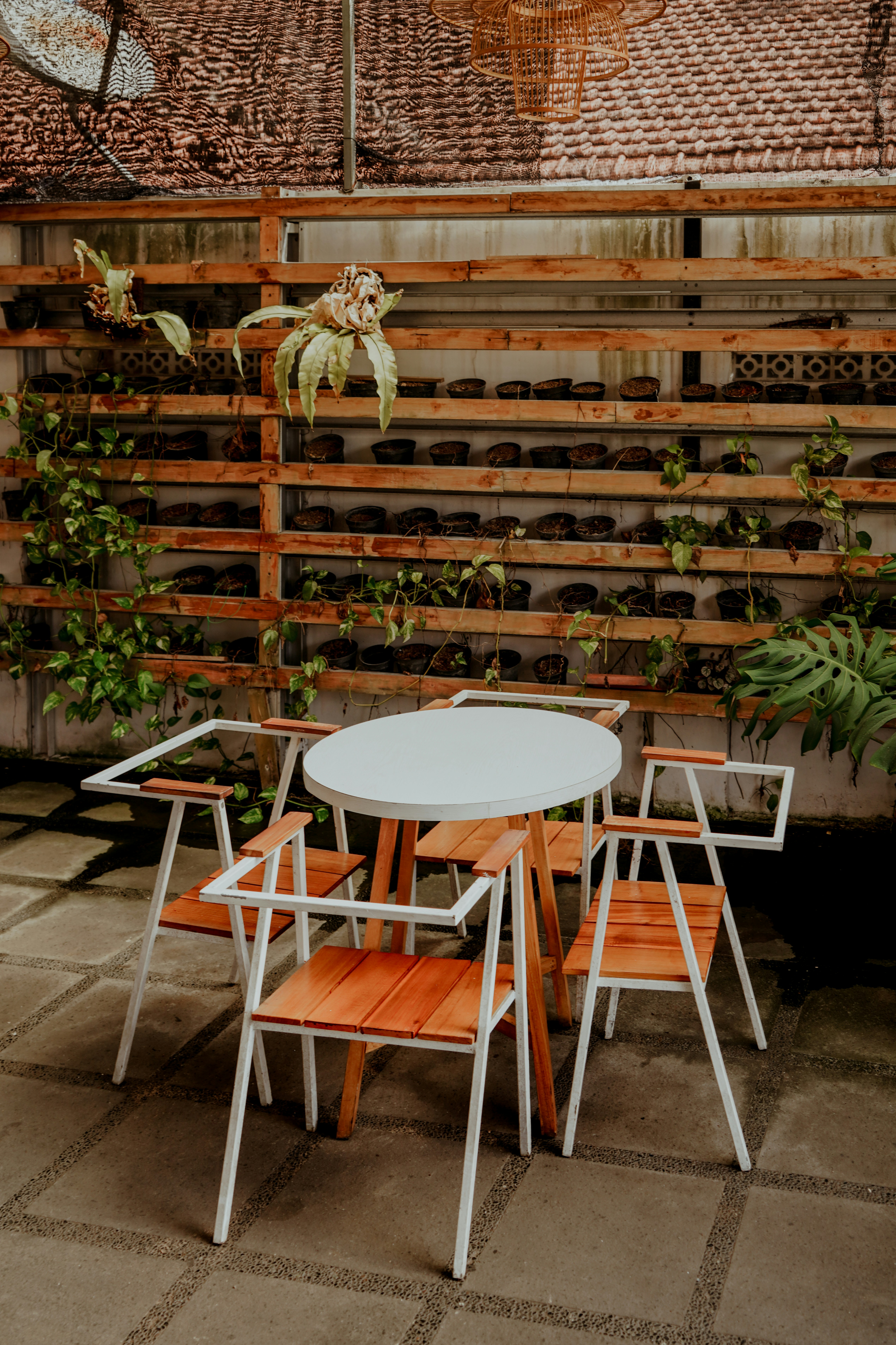 Chic Cafe Seating with Cozy Tables and Chairs